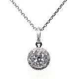 0.58 Cts. 14K White Gold Diamond Miracle Pendant With Halo